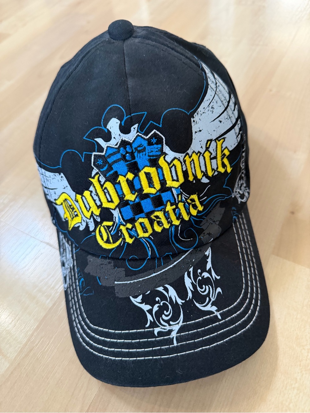 Dubrovnik Croatia Souvenir Graphic Baseball Cap Black Unworn